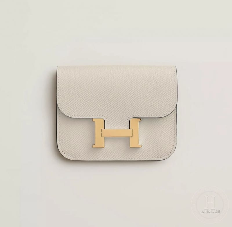 Constance Epsom Slim Wallet Craie