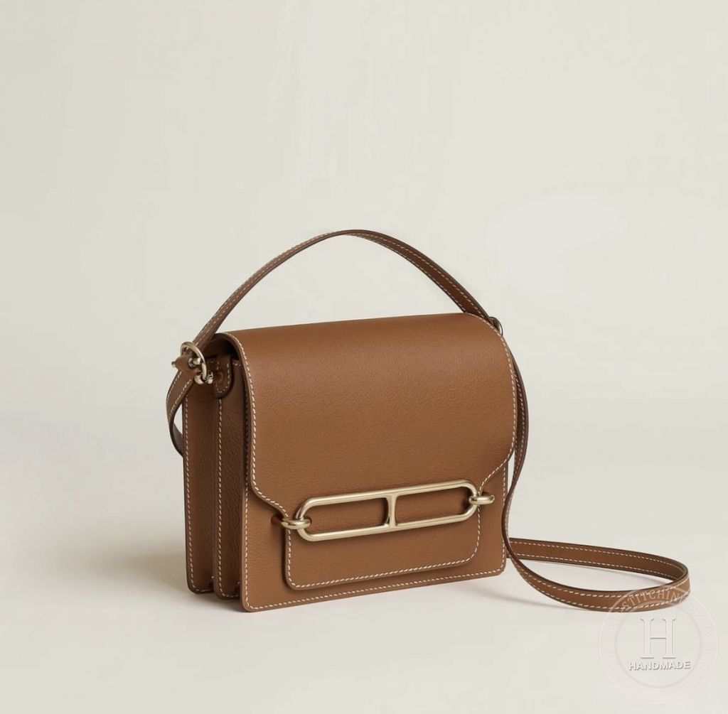 Hermes Price and picture Roulis mini bag Gold Evercolor Hermes Price and picture Roulis mini bag Gold Evercolor