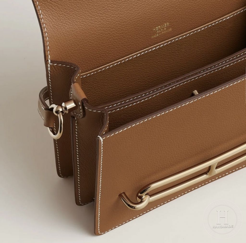 Hermes Price and picture Roulis mini bag Gold Evercolor Hermes Price and picture Roulis mini bag Gold Evercolor
