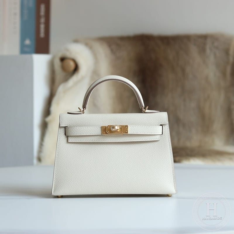 Mini Kelly 20cm Epsom C10 Craie Phw/Ghw