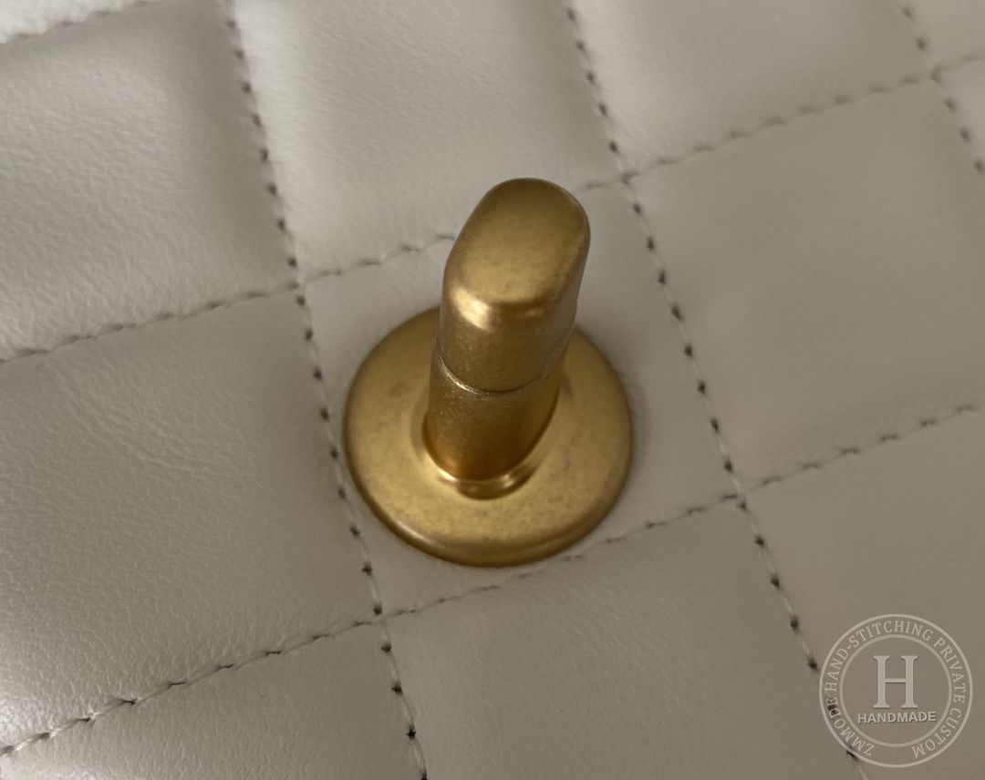 Lambskin Quilted Mini Square Flap White Lambskin Quilted Mini Square Flap White