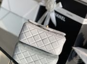 Lambskin Quilted Mini Square Flap White-3757