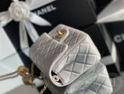 Lambskin Quilted Mini Square Flap White-3757