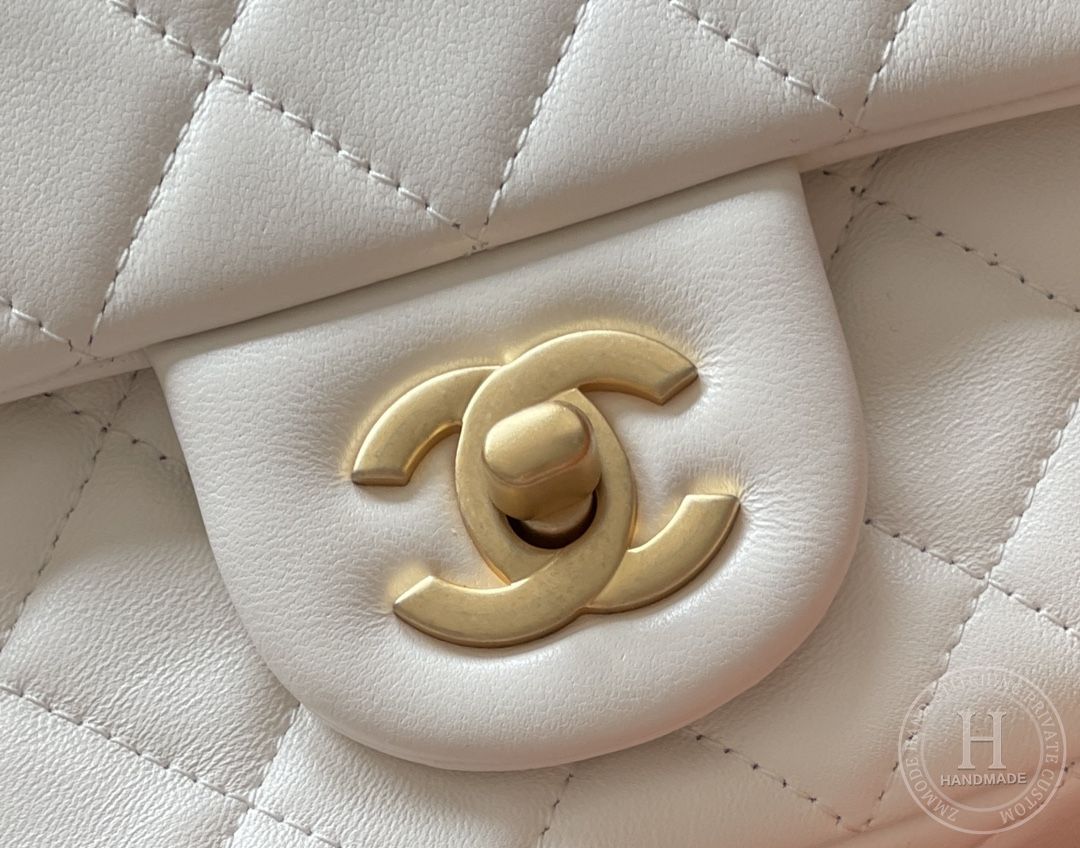Lambskin Quilted Mini Square Flap White Lambskin Quilted Mini Square Flap White