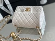 Lambskin Quilted Mini Square Flap White
