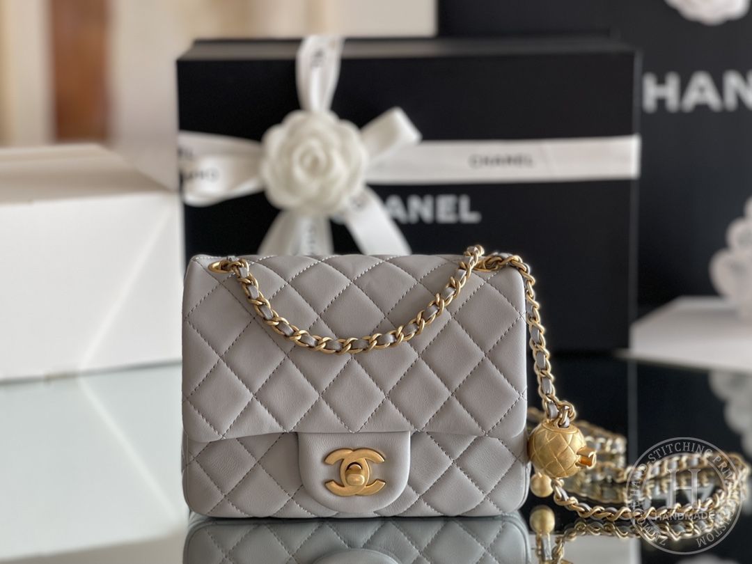Lambskin Quilted Mini Square Flap