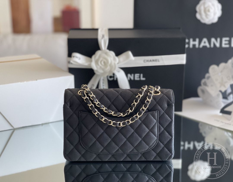 Caviar Quilted Small Double Flap Black-9937