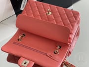 CLASSIC FLAP 25.5 × 15.5 × 6.5 cm ZP LEATHER 西瓜红 浅金扣-4443