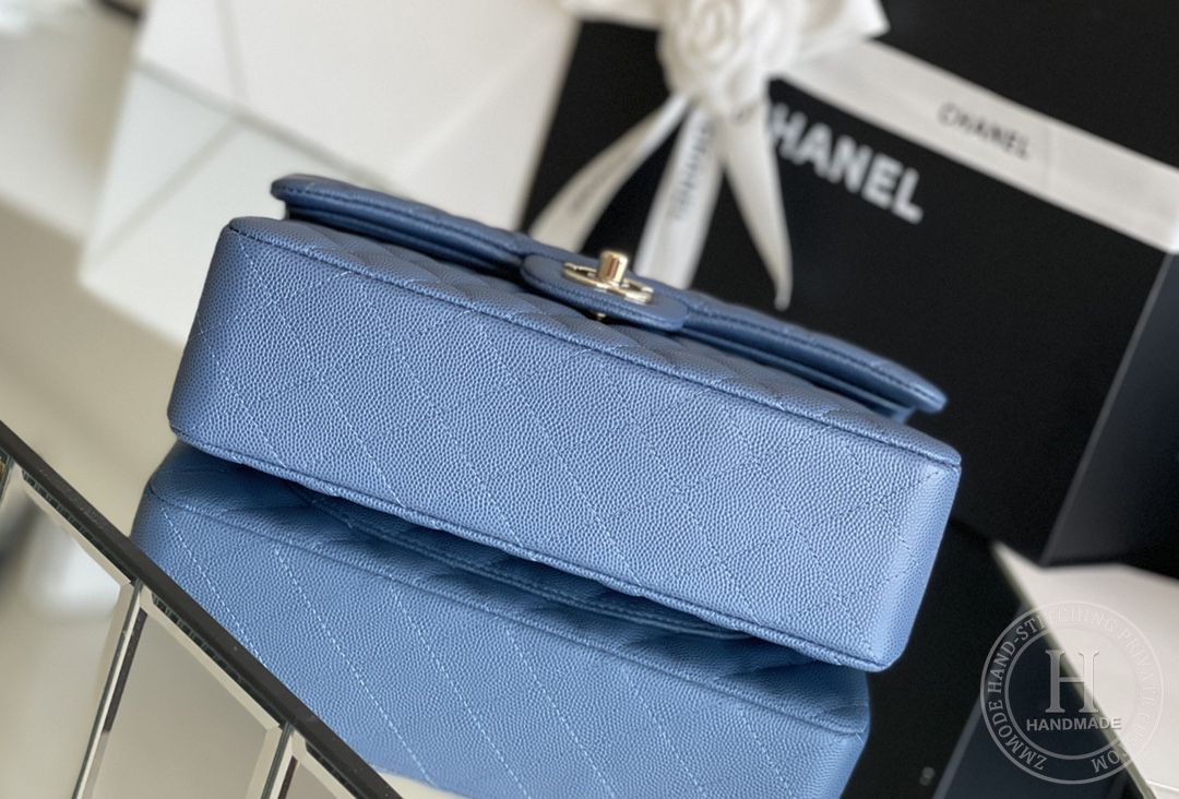 CLASSIC FLAP 23× 14.5 × 6 cm ZP LEATHER 深蓝色浅金扣 CLASSIC FLAP 23× 14.5 × 6 cm ZP LEATHER 深蓝色浅金扣