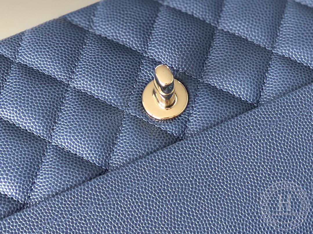 CLASSIC FLAP 23× 14.5 × 6 cm ZP LEATHER 深蓝色浅金扣 CLASSIC FLAP 23× 14.5 × 6 cm ZP LEATHER 深蓝色浅金扣