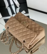 CLASSIC FLAP 23× 14.5 × 6 cm ZP LEATHER 深夜蓝浅金扣-9355