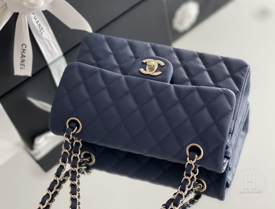 CLASSIC FLAP 23× 14.5 × 6 cm ZP LEATHER 深夜蓝浅金扣 CLASSIC FLAP 23× 14.5 × 6 cm ZP LEATHER 深夜蓝浅金扣