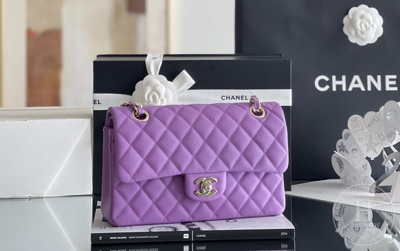 CLASSIC FLAP 23× 14.5 × 6 cm ZP LEATHER 薄荷绿浅金扣-6593