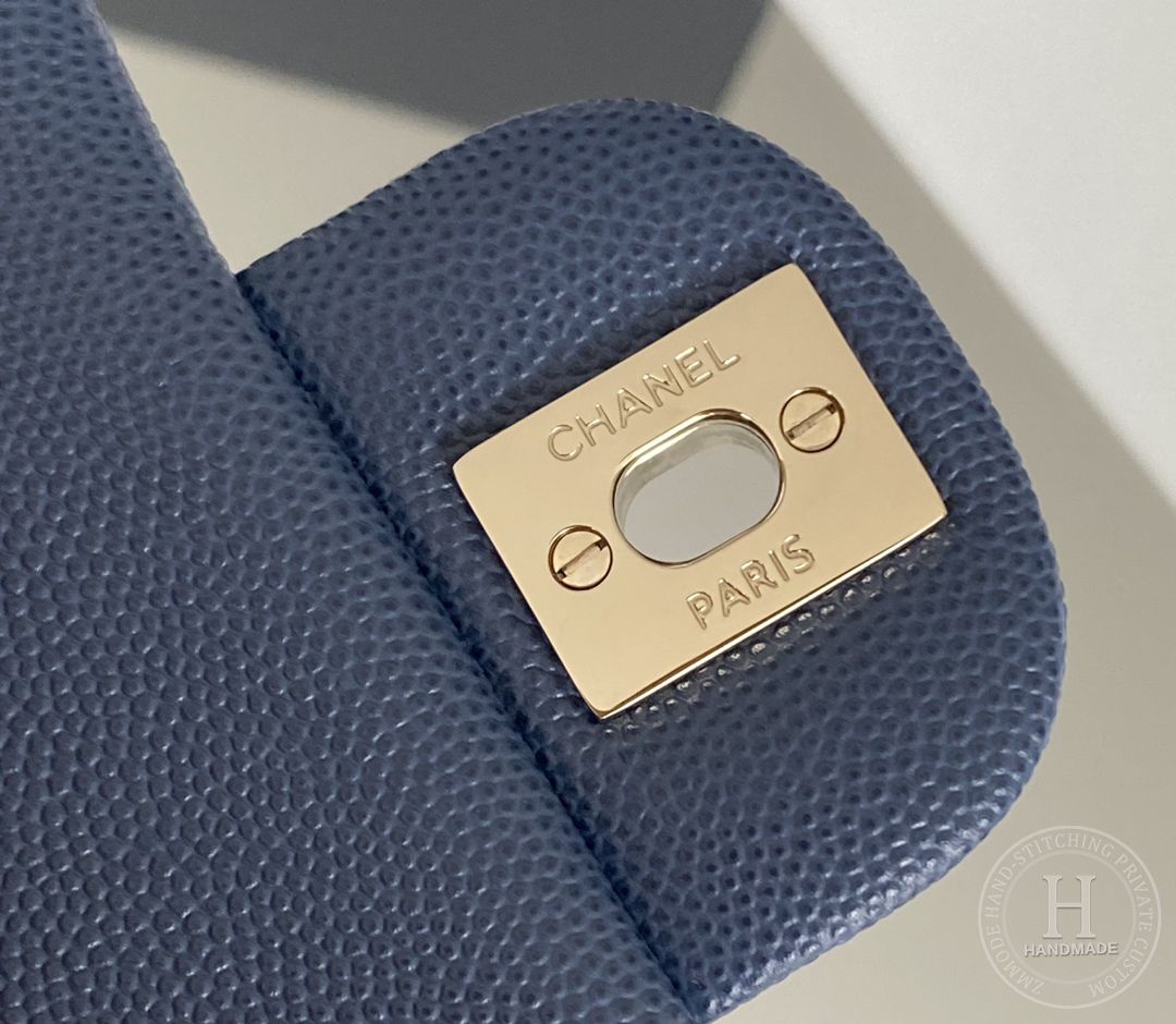 CLASSIC FLAP 23× 14.5 × 6 cm ZP LEATHER 深蓝色浅金扣 CLASSIC FLAP 23× 14.5 × 6 cm ZP LEATHER 深蓝色浅金扣