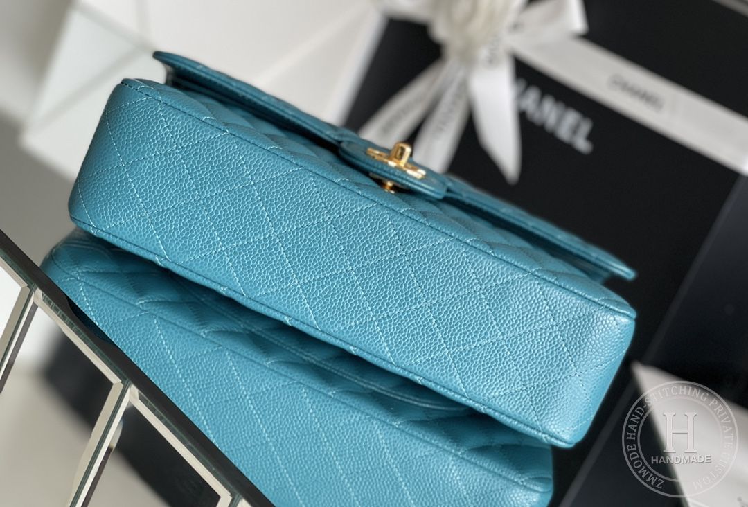 CLASSIC FLAP 25.5 × 15.5 × 6.5 cm HAAS LEATHER 电光蓝-4828