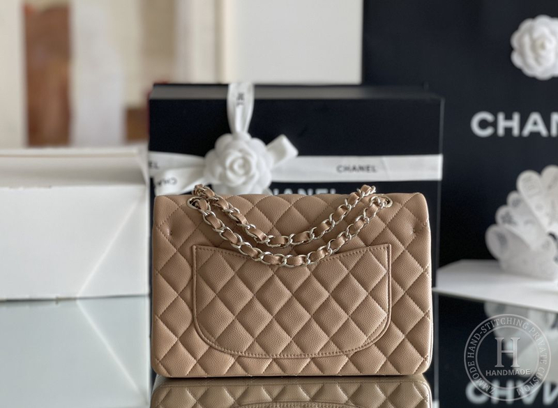 CLASSIC FLAP 23× 14.5 × 6 cm ZP LEATHER 深夜蓝浅金扣-9355
