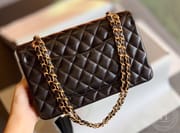 CLASSIC FLAP 25.5 × 15.5 × 6.5 cm HAAS LEATHER 白色鱼子酱-9155