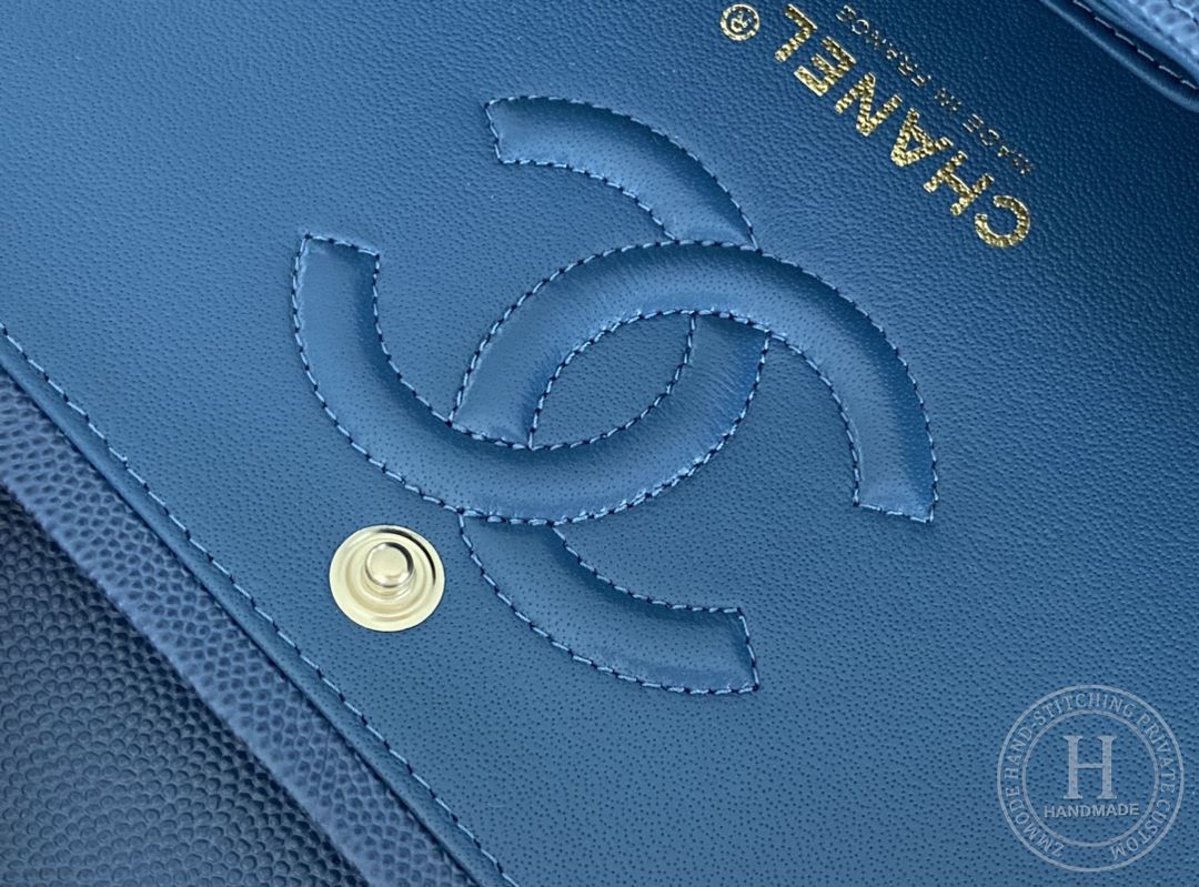 CLASSIC FLAP 23× 14.5 × 6 cm ZP LEATHER 深蓝色浅金扣 CLASSIC FLAP 23× 14.5 × 6 cm ZP LEATHER 深蓝色浅金扣