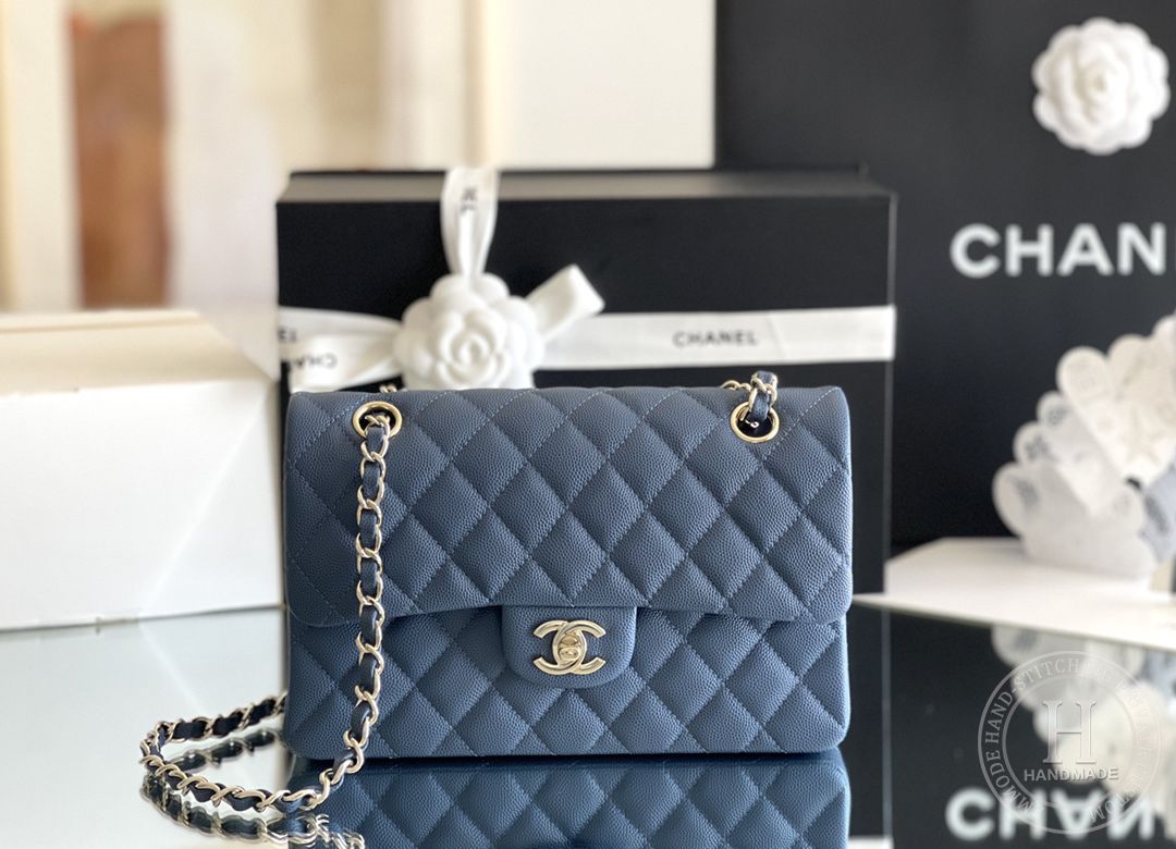 CLASSIC FLAP 23× 14.5 × 6 cm ZP LEATHER 深蓝色浅金扣 CLASSIC FLAP 23× 14.5 × 6 cm ZP LEATHER 深蓝色浅金扣