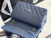 CLASSIC FLAP 23× 14.5 × 6 cm ZP LEATHER 杏色浅金扣-9915
