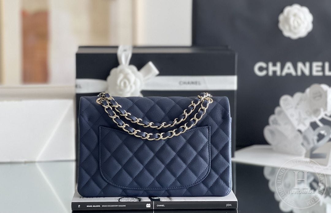 CLASSIC FLAP 23× 14.5 × 6 cm ZP LEATHER 酒红色浅金扣-7971