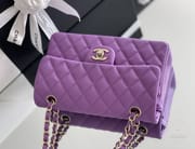 CLASSIC FLAP 23× 14.5 × 6 cm ZP LEATHER 薄荷绿浅金扣-6593