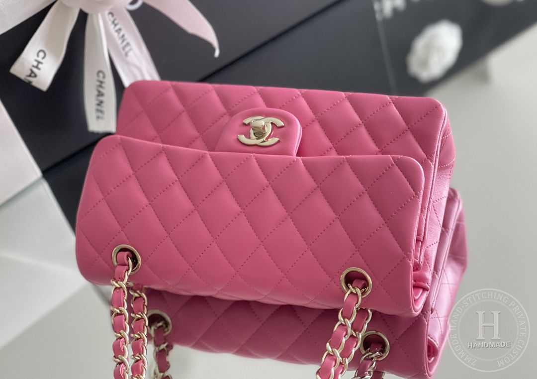 CLASSIC FLAP 12× 20 × 6 cm GR LEATHER 玫红浅金扣 CLASSIC FLAP 12× 20 × 6 cm GR LEATHER 玫红浅金扣