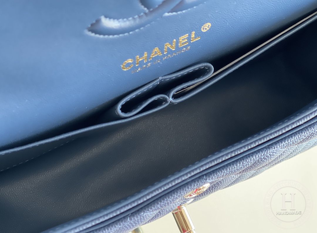 CLASSIC FLAP 23× 14.5 × 6 cm ZP LEATHER 深蓝色浅金扣 CLASSIC FLAP 23× 14.5 × 6 cm ZP LEATHER 深蓝色浅金扣