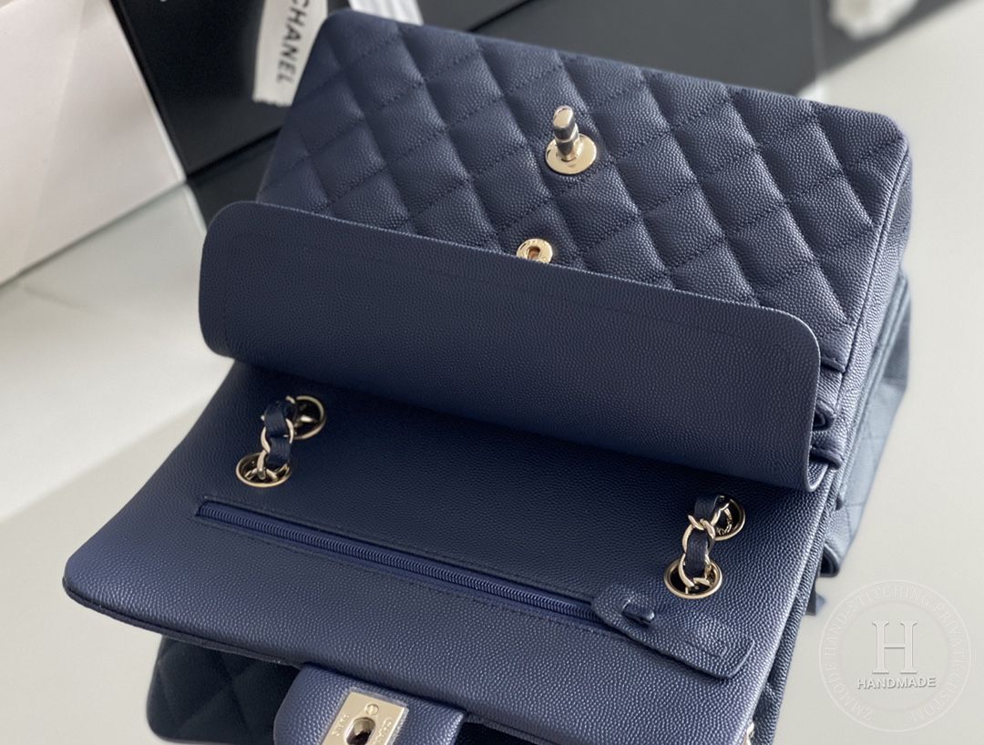 CLASSIC FLAP 23× 14.5 × 6 cm ZP LEATHER 深夜蓝浅金扣 CLASSIC FLAP 23× 14.5 × 6 cm ZP LEATHER 深夜蓝浅金扣