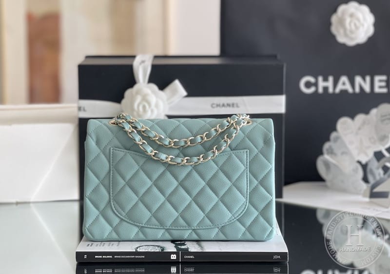 CLASSIC FLAP 23× 14.5 × 6 cm ZP LEATHER 樱花粉 浅金扣-6063