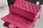 CLASSIC FLAP 25.5 × 15.5 × 6.5 cm ZP LEATHER 玫红浅金扣-1218