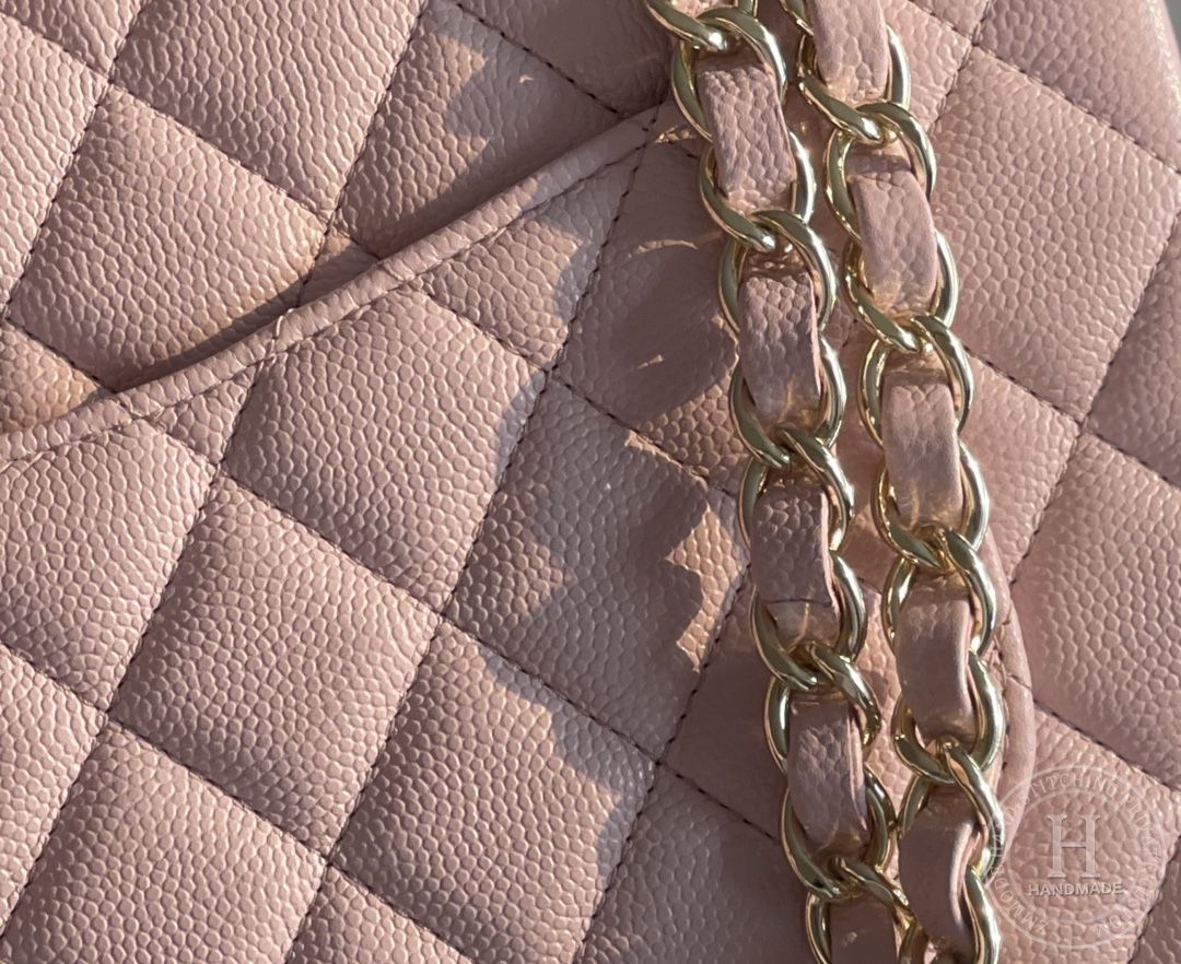CLASSIC FLAP 25.5 × 15.5 × 6.5 cm ZP LEATHER 樱花粉 浅金扣-4940