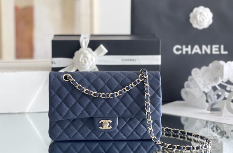 CLASSIC FLAP 25.5 × 15.5 × 6.5 cm ZP LEATHER紫色浅金扣-8425