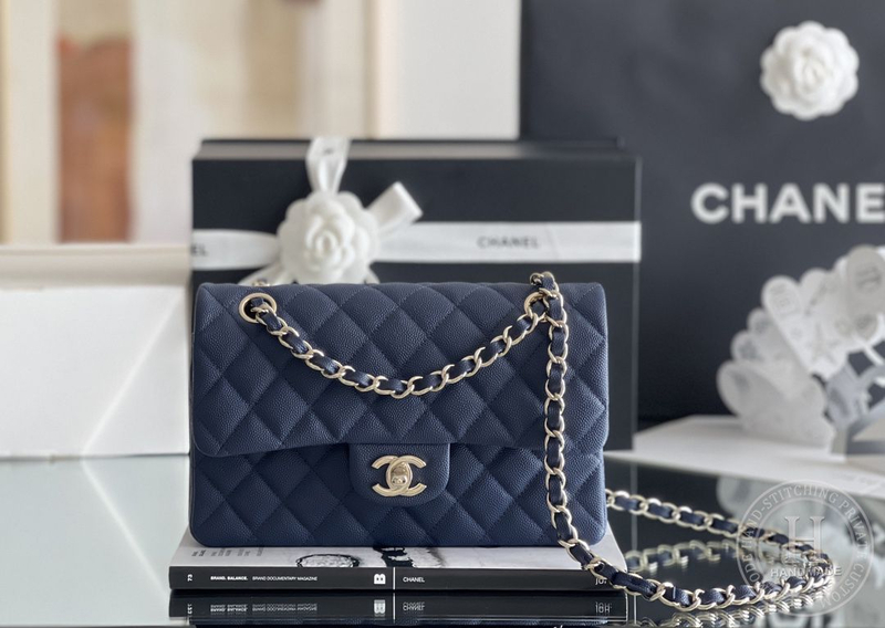 CLASSIC FLAP 23× 14.5 × 6 cm ZP LEATHER 酒红色浅金扣-7971
