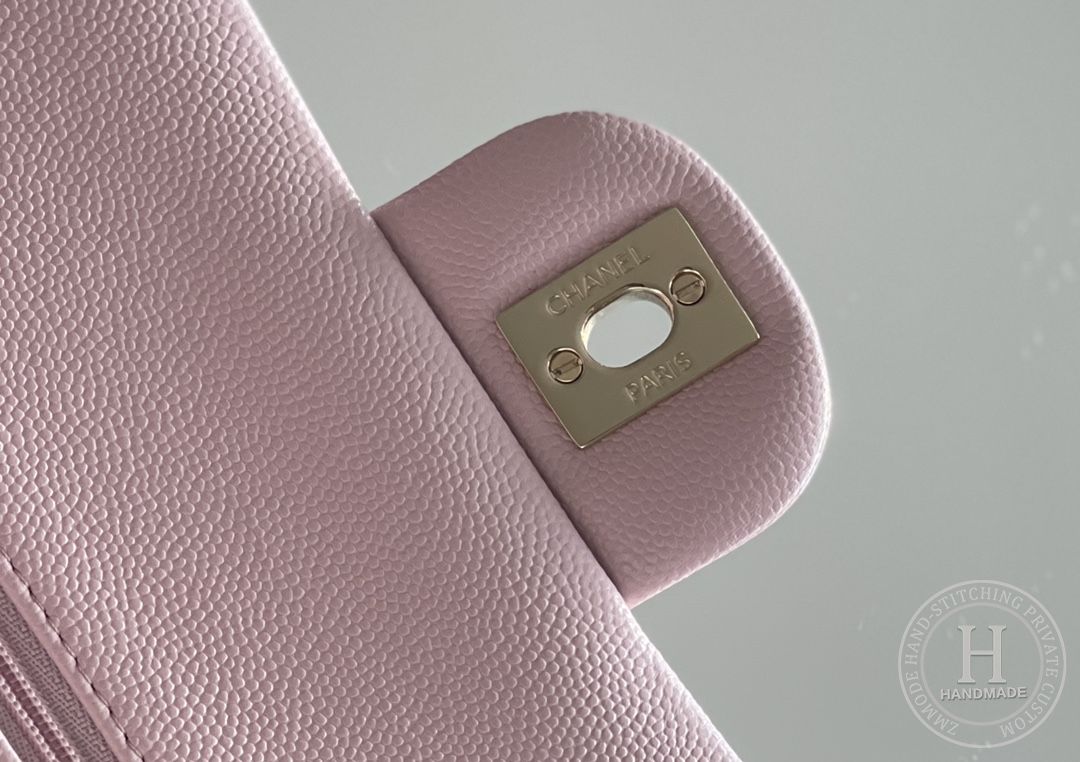 CLASSIC FLAP 25.5 × 15.5 × 6.5 cm ZP LEATHER 樱花粉 浅金扣