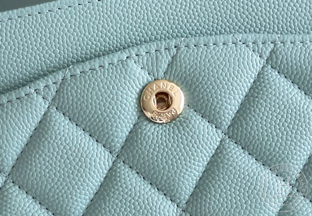 CLASSIC FLAP 25.5 × 15.5 × 6.5 cm ZP LEATHER 薄荷绿浅金扣