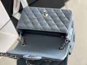 Lambskin Quilted Mini Square Flap（灰色）-2976