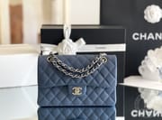 CLASSIC FLAP 23× 14.5 × 6 cm ZP LEATHER 杏色浅金扣-9915