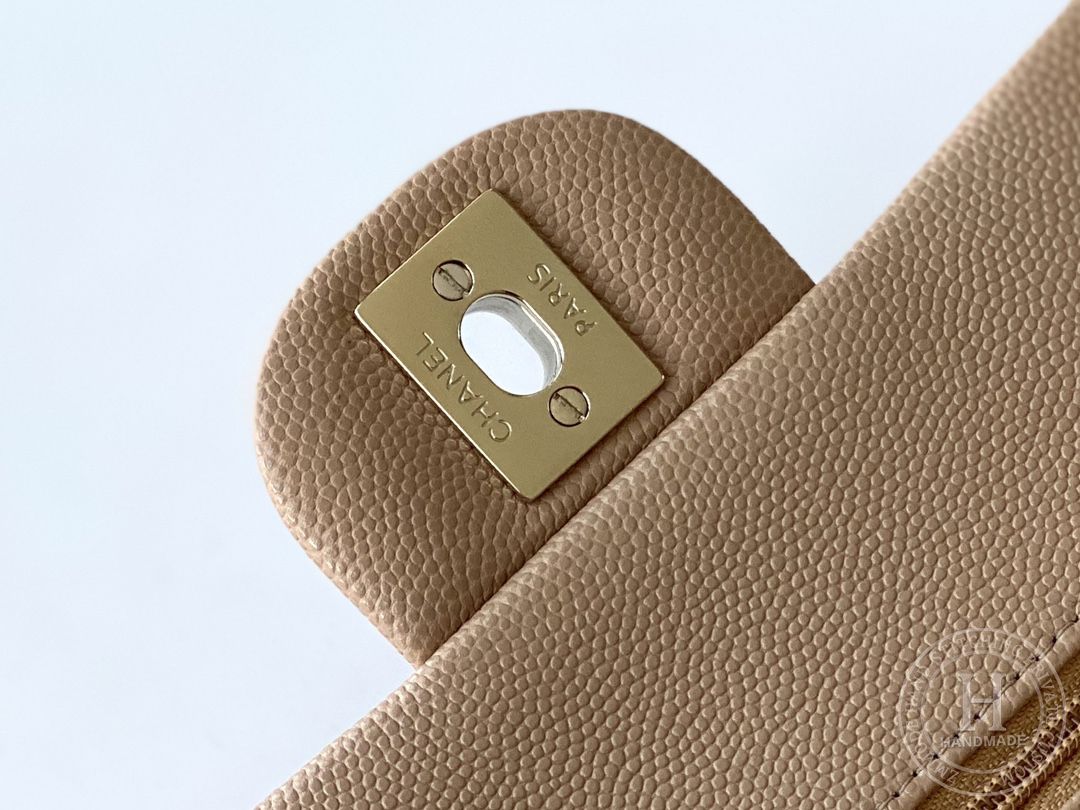 CLASSIC FLAP 23× 14.5 × 6 cm ZP LEATHER 杏色浅金扣 CLASSIC FLAP 23× 14.5 × 6 cm ZP LEATHER 杏色浅金扣