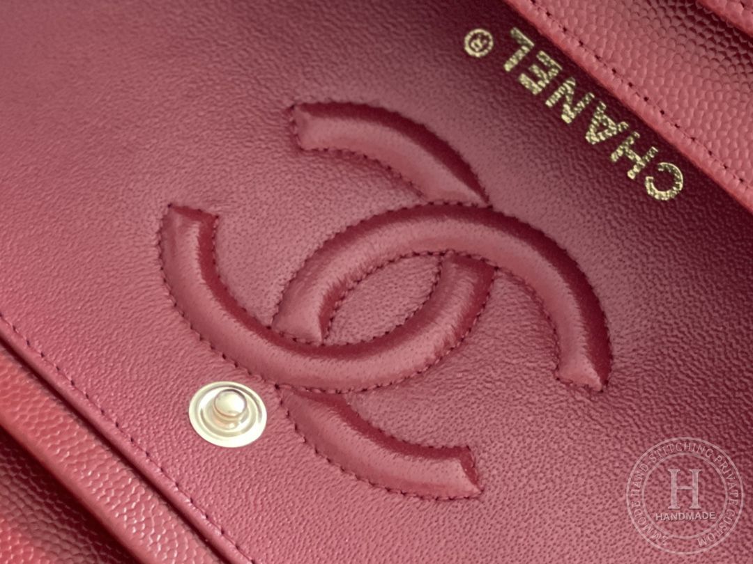 CLASSIC FLAP 23× 14.5 × 6 cm ZP LEATHER 酒红色浅金扣 CLASSIC FLAP 23× 14.5 × 6 cm ZP LEATHER 酒红色浅金扣