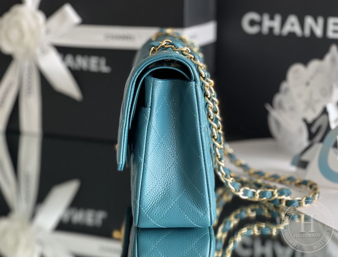 CLASSIC FLAP 25.5 × 15.5 × 6.5 cm HAAS LEATHER 翡翠绿