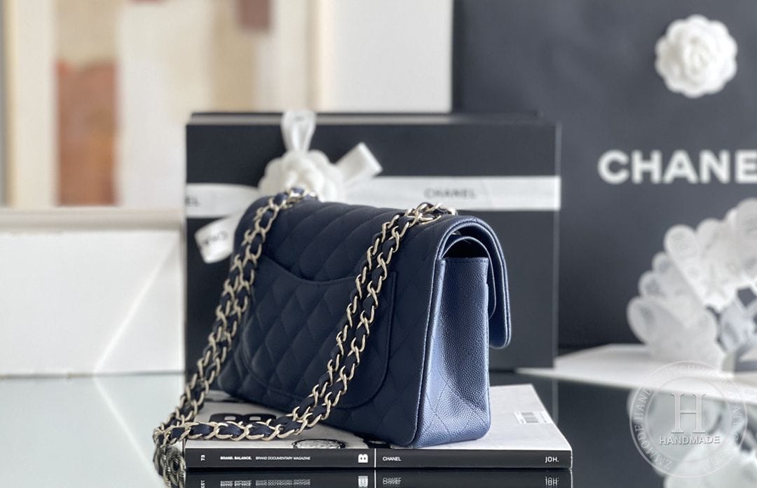CLASSIC FLAP 23× 14.5 × 6 cm ZP LEATHER 酒红色浅金扣-7971
