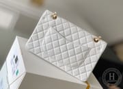 CLASSIC FLAP 25.5 × 15.5 × 6.5 cm HAAS LEATHER 白色鱼子酱-8673