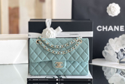 CLASSIC FLAP 23× 14.5 × 6 cm ZP LEATHER 樱花粉 浅金扣-6063