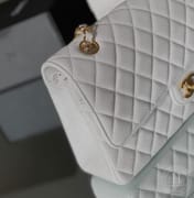 CLASSIC FLAP 25.5 × 15.5 × 6.5 cm HAAS LEATHER 白色鱼子酱-8673