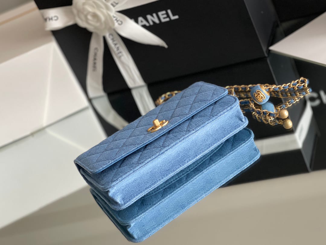 Chanel woc 12 × 19 × 4 cm 白色浅金扣-5320
