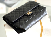 Chanel 2.55 28CM 牛皮 灰色古金扣-7395