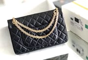 Chanel 2.55 24CM 牛皮 黑色古银扣-9695