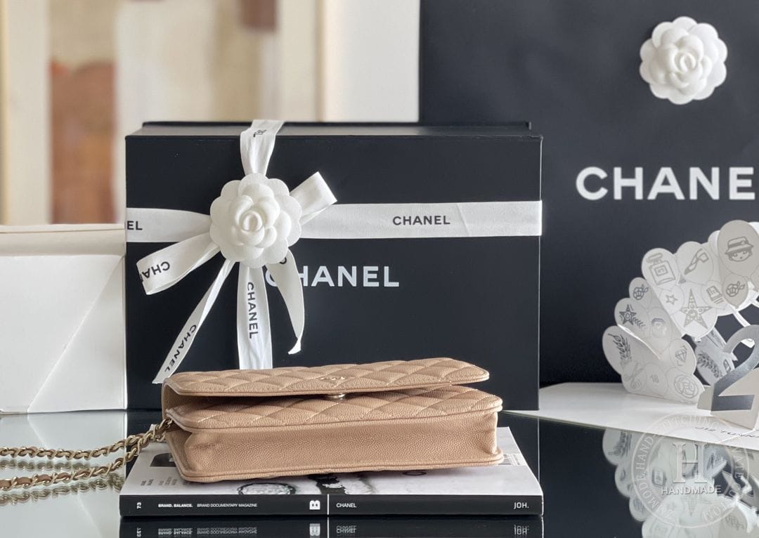 Chanel woc 12 × 19 × 4 cm 灰色浅金扣-3063