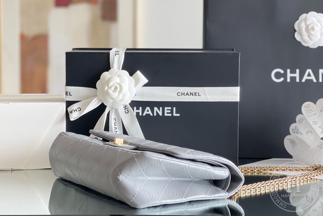 Chanel 2.55 28CM 牛皮 古银金扣